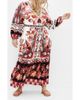 City Chic City Chic Malia Mixed Print Long Sleeve Maxi Dress - 1