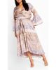 City Chic City Chic Marilyn Long Sleeve Faux Wrap Maxi Dress - 1