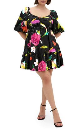 City Chic City Chic Mila Floral Print Minidress