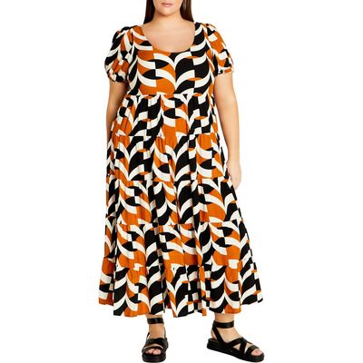 City Chic City Chic Mila Print Maxi Dress