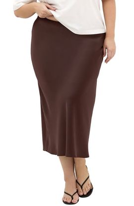 City Chic City Chic Miranda Satin Maxi Skirt