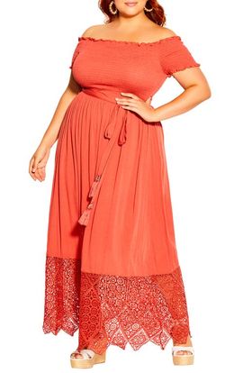 City Chic City Chic Off the Shoulder Maxi Dress