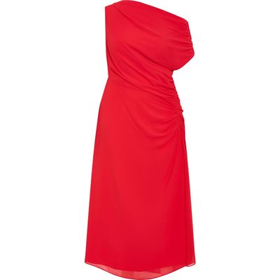 City Chic City Chic One-Shoulder Mesh Midi Dress