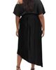 City Chic City Chic Payton Pleated One-Shoulder Maxi Dress - 2