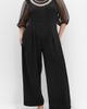 City Chic City Chic Phoenix Embellished Sheer Panel Jumpsuit - 1