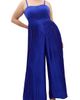 City Chic City Chic Pleated Satin Jumpsuit - 1
