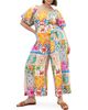City Chic City Chic Positano Patchwork Print Jumpsuit - 1