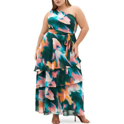City Chic City Chic Rendezvous Tiered Ruffle Dress 