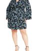 City Chic City Chic Rivka Print Long Sleeve Wrap Dress - 1
