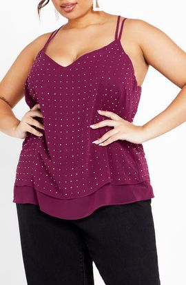 City Chic City Chic Rosalia Studded Tank Top