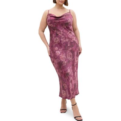 City Chic City Chic Sadie Cowl Neck Satin Slipdress