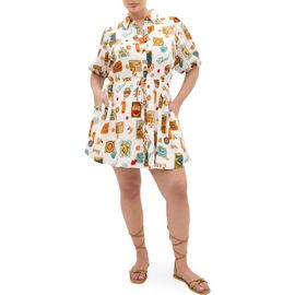City Chic City Chic Sao Paulo Amore Print Shirtdress