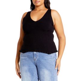 City Chic City Chic Sarah Ribbed Tank Top