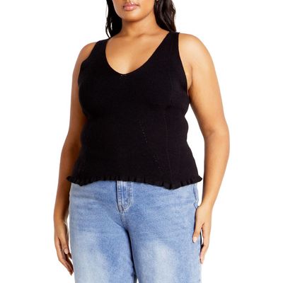 City Chic City Chic Sarah Ribbed Tank Top