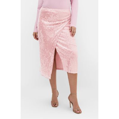 City Chic City Chic Sequin Midi Skirt