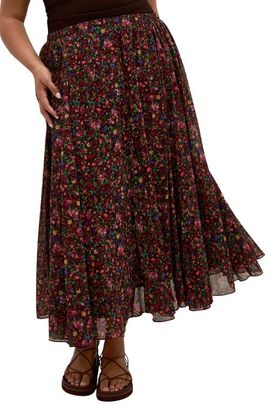 City Chic City Chic Serena Print Midi Skirt