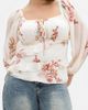City Chic City Chic Shayla Floral Print Balloon Sleeve Top - 1