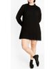City Chic City Chic Solana Ruffle Long Sleeve Plissé Minidress - 1