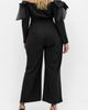 City Chic City Chic Stacie Off the Shoulder Bow Long Sleeve Jumpsuit - 2