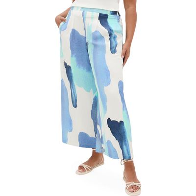 City Chic City Chic Surface Level Print Wide Leg Pants