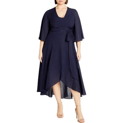 City Chic City Chic The Kira High-Low Ruffle Wrap Maxi Dress
