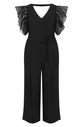 City Chic City Chic Tiana Organza Sleeve Wide Leg Jumpsuit