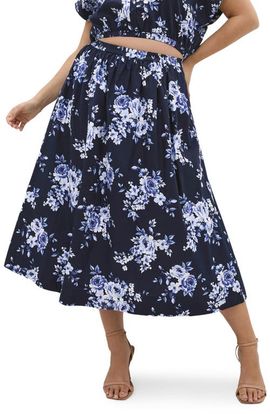 City Chic City Chic Vacay Floral Print A-Line Skirt
