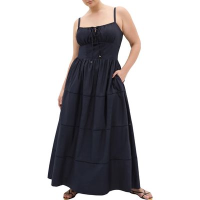 City Chic City Chic Vani Corset Bodice Cotton Maxi Dress
