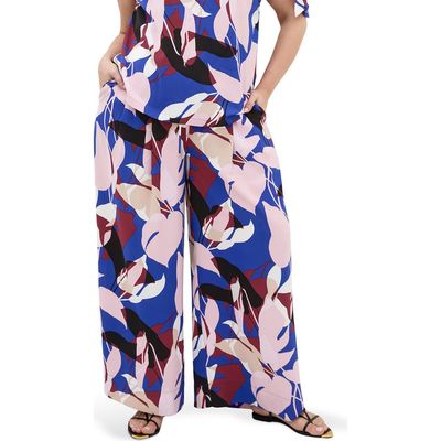 City Chic City Chic Wild Fern Printed Wide Leg Pants 