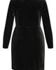 City Chic City Chic Wrap Bodice Long Sleeve Velvet Dress - 4