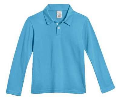 CITY THREADS CITY THREADS Baby Boys 100% Cotton Knit Jersey 2-Button Long Sleeve Polo