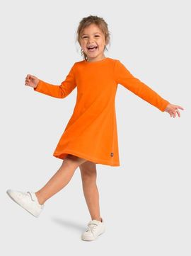 CITY THREADS CITY THREADS Girl's Soft 100% Cotton Baby Rib Long Sleeve Dress