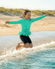 City Threads USA-Made City Threads USA-Made Girls Swim Peplum UPF 50+ Long Sleeve Rashguard Tee - 2