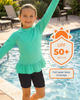 City Threads USA-Made City Threads USA-Made Girls Swim Peplum UPF 50+ Long Sleeve Rashguard Tee - 3