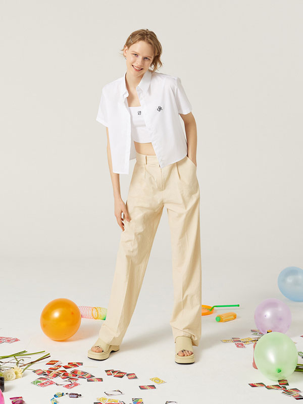 CITYBREEZE One Tuck Wide Summer Slacks