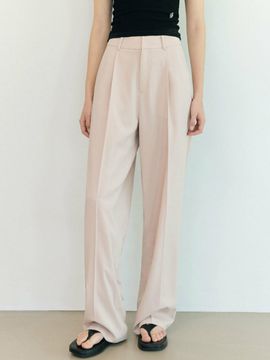 CITYBREEZE Pintuck Wide Summer Slacks_Light Beige