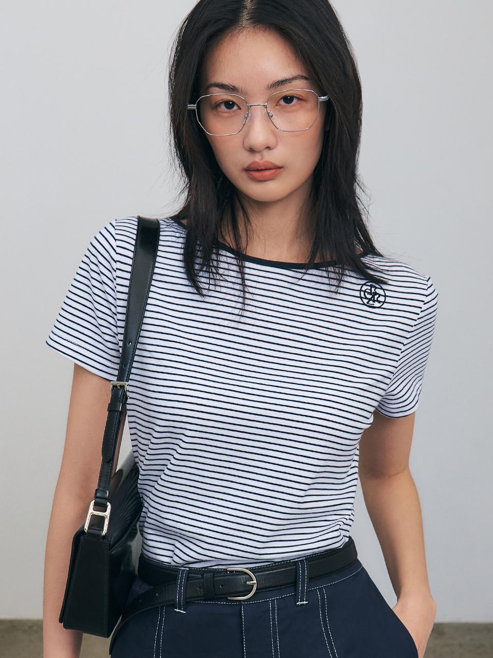 CITYBREEZE Stripe Short Sleeve T-shirt_White