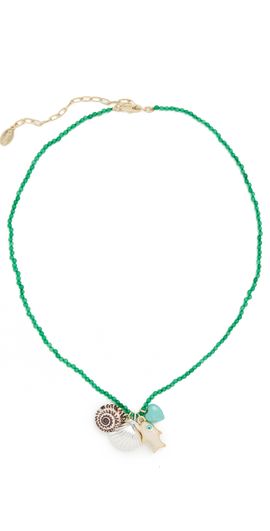 Clare V. Clare V. Beaded Charm Necklace Multi One Size