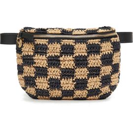 Clare V. Clare V. Checkerboard Woven Raffia Belt Bag