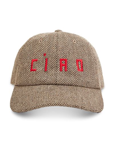 NEW CLARE V. women\'s wool baseball hat in taupe Clare V. Wool Baseball Cap In Taupe With Red - 30% Off  main image 3