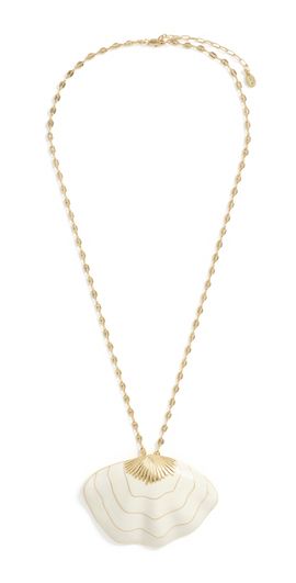 Clare V. Clare V. Clamshell Pendant Necklace Cream One