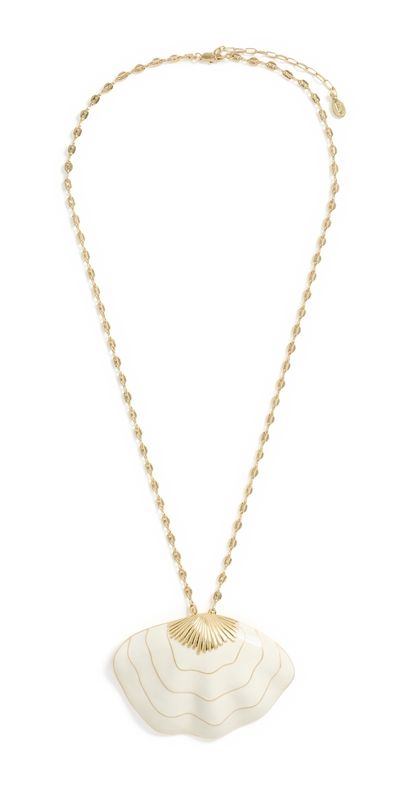 Clare V. Clare V. Clamshell Pendant Necklace Cream One
