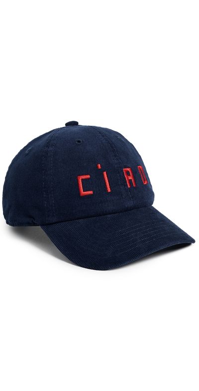 Clare V. Clare V. Corduroy Baseball Cap Dark Navy w/ Super Red Ciao One