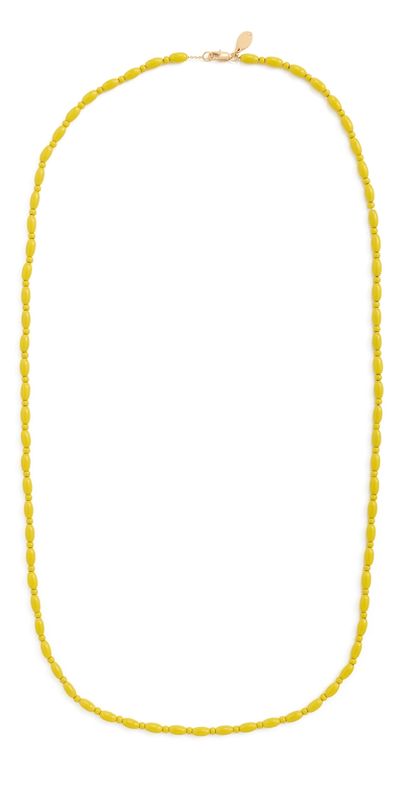Clare V. Clare V. Enamel Bead Necklace Yellow One