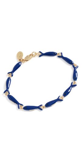 Clare V. Clare V. Enamel Sardine Bracelet Cobalt One
