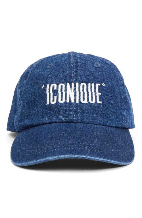Clare V. Clare V. Iconique Embroidered Denim Baseball Cap