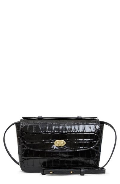Clare V. Clare V. Kathryn Croc Embossed Leather Shoulder Bag