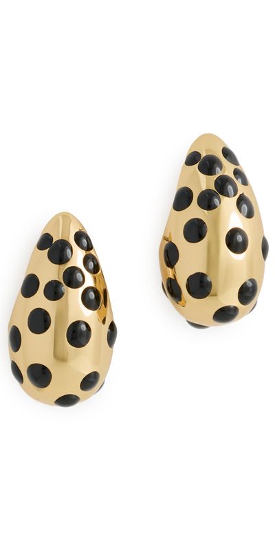Clare V. Clare V. Le Drop Earrings Black/Gold One