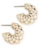 Clare V. Clare V. Le Hoop Earrings Gold/Cream Checker One - 1
