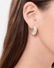 Clare V. Clare V. Le Hoop Earrings Gold/Cream Checker One - 3